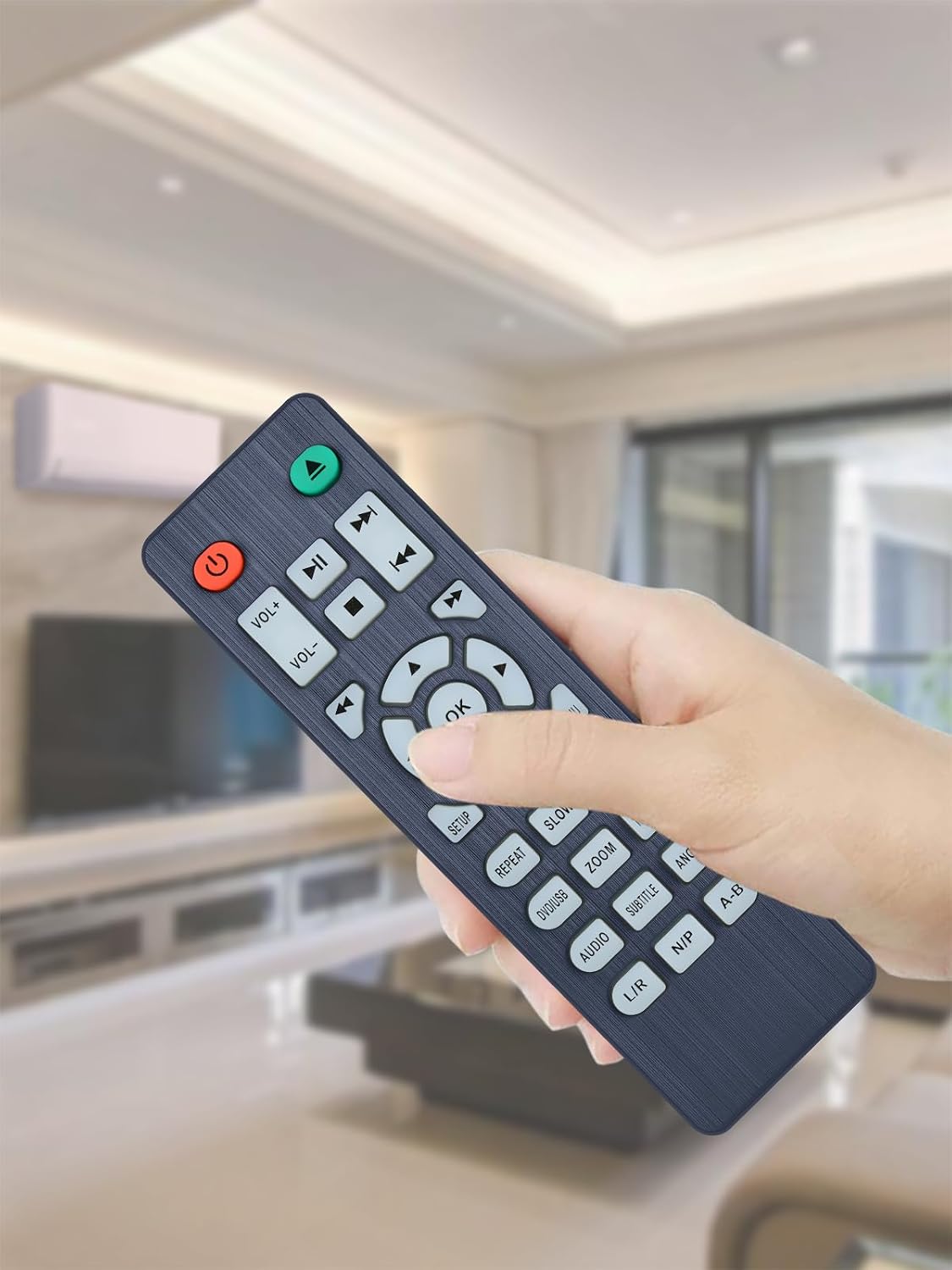 Detalle 1 de TCNOUMT replacement remote control for DBPOWER ZC-01 mini DVD players (MD117B/MD115B)