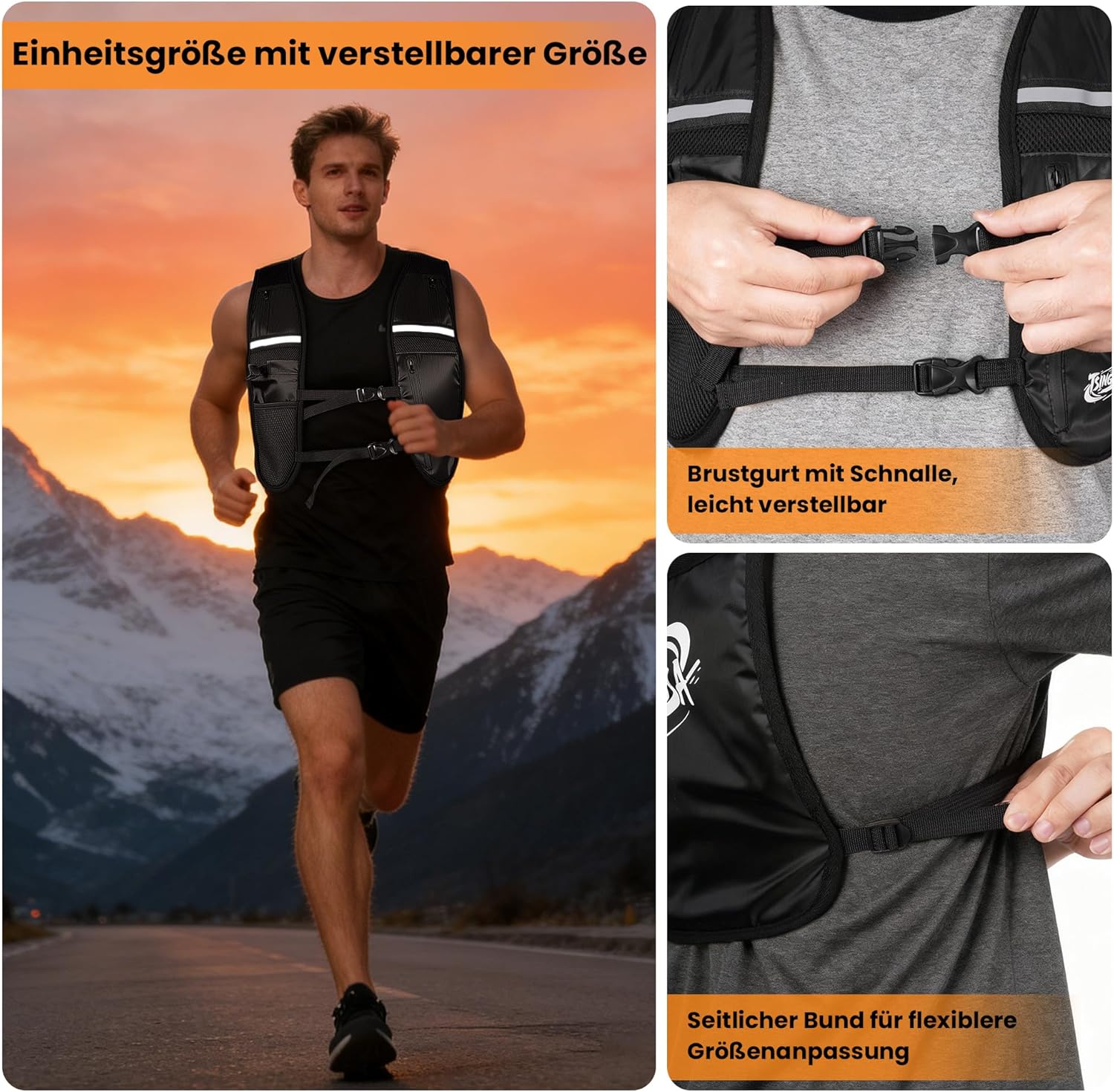 Thumbnail 2 de TSINGSA Laufweste Laufweste mit 500 ml
