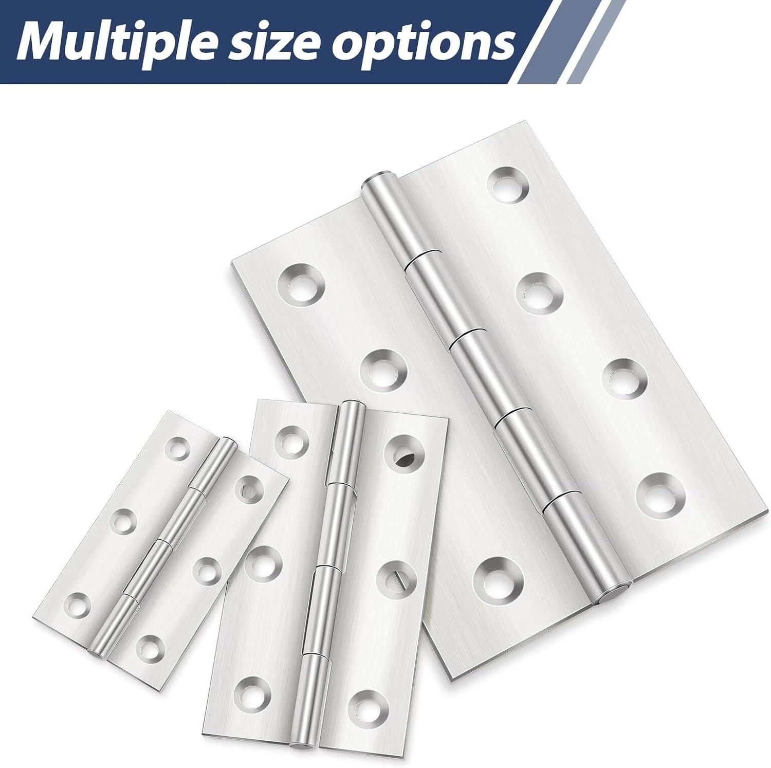 Thumbnail 4 de 10 Stück Klappbares Edelstahl Scharnier-Set 44x31 mm mit 60 Schrauben – robustes Klavierband-Scharnier