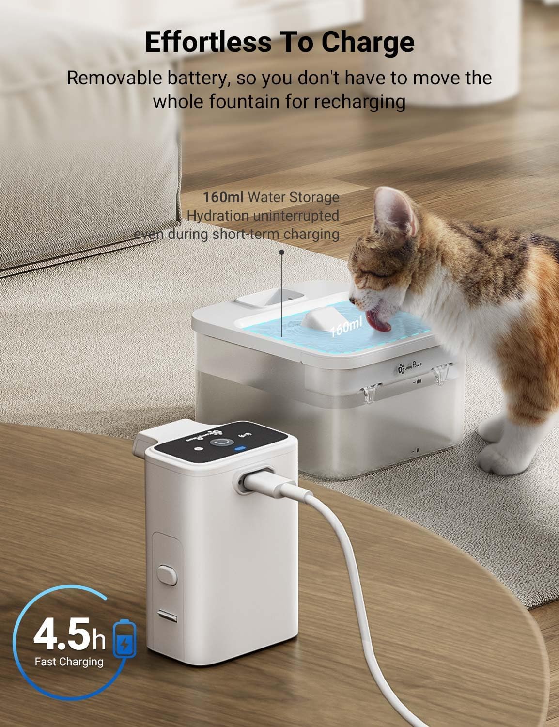 Thumbnail 6 de DownyPaws Cordless Cat Water Fountain 2.5L