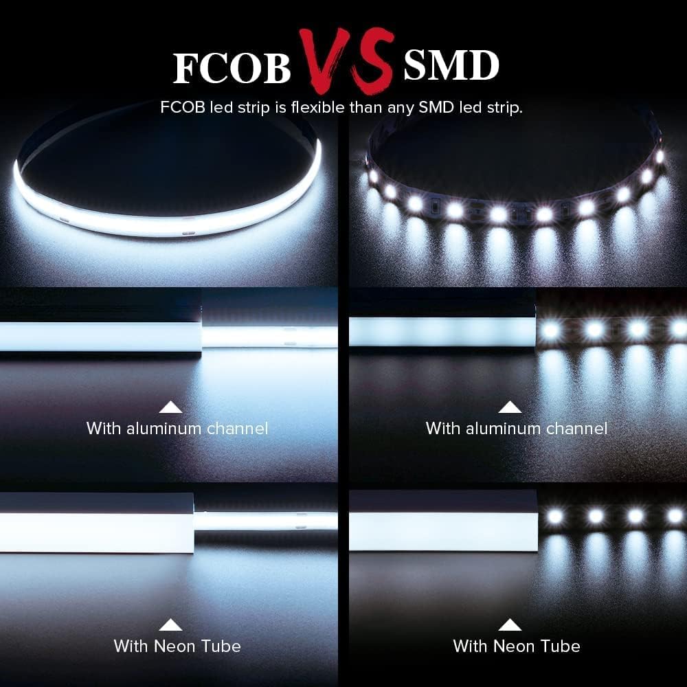 Thumbnail 1 de BTF-LIGHTING FCOB Flexibler LED-Streifen 5 m (480 LEDs), Warmweiß, 9 W/m, 12 V, dimmbar