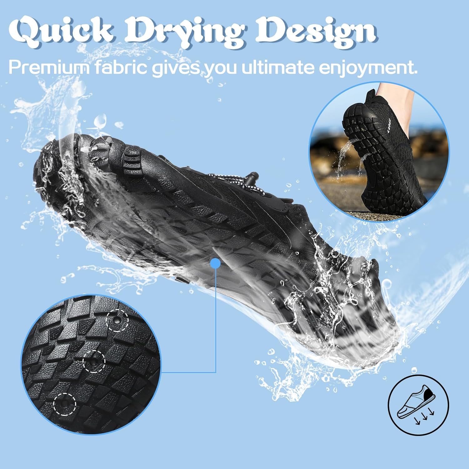 Thumbnail 3 de Hanani Badeschuhe Wasserschuhe Herren Damen Strandschuhe Barfußschuhe Sommer Aquaschuhe – Schnell Trocknen