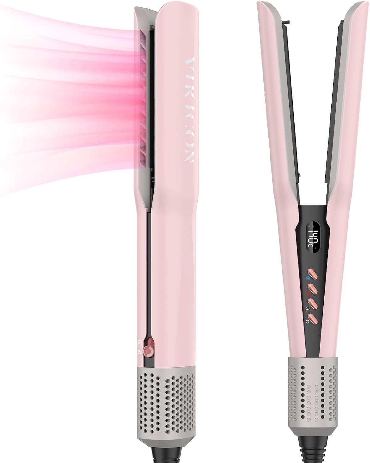 Detalle de VIKICON Air Haarglätter – Professionelles Ionen Luft-Glätteisen (Hellrosa), 2-in-1 Glätten und Trocknen