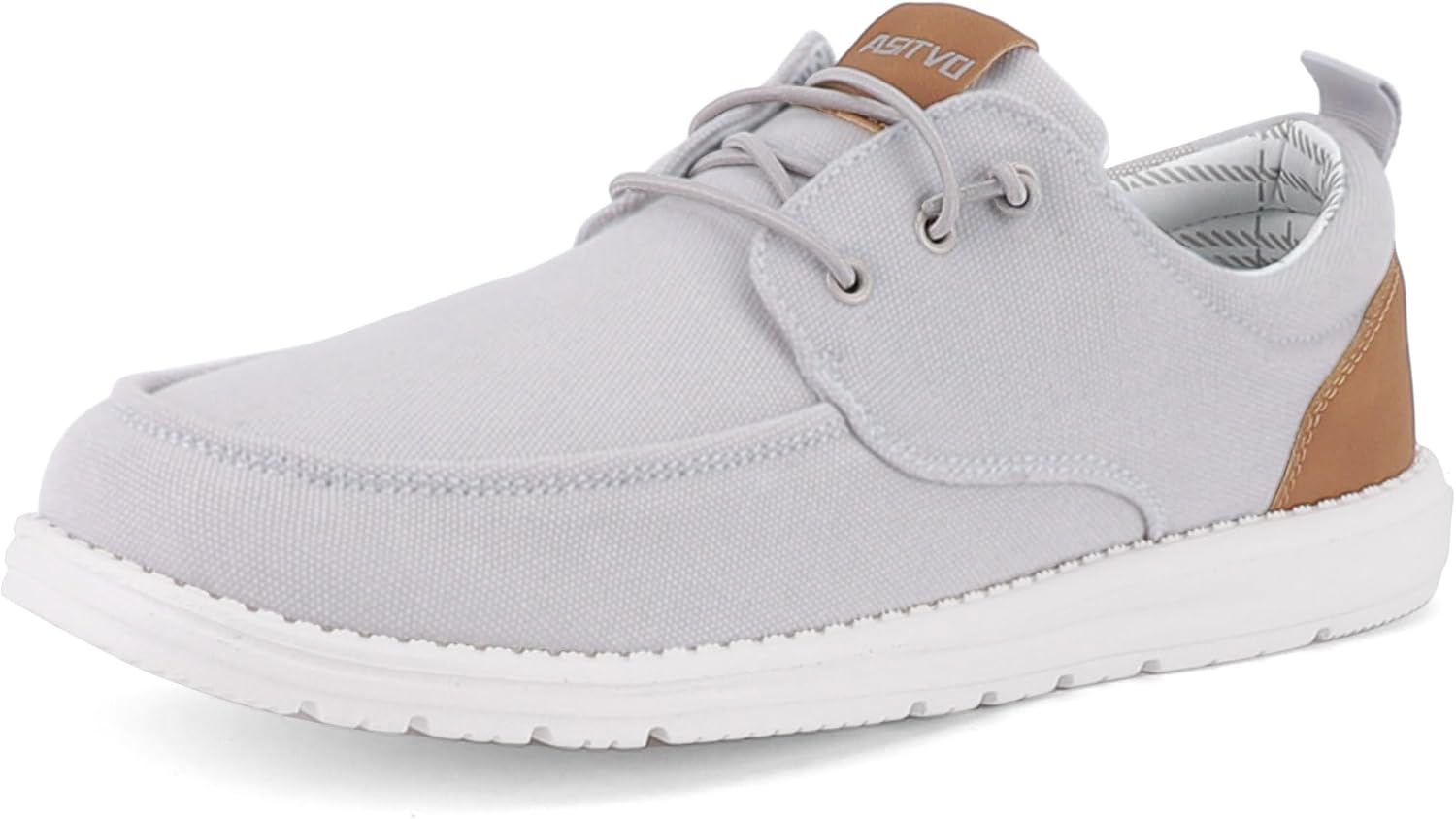 Detalle de ASITVO Men’s Wide Canvas Loafers Slip-On Walking Shoes (Big Size) — Wide Toe Box Comfort