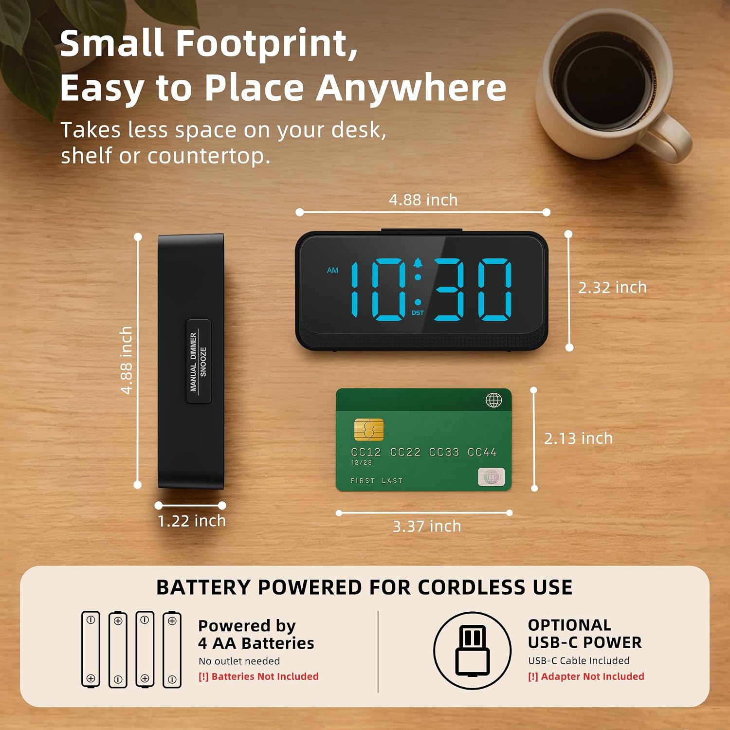 Detalle de Srubambi digital alarm clock, 4×AA batteries