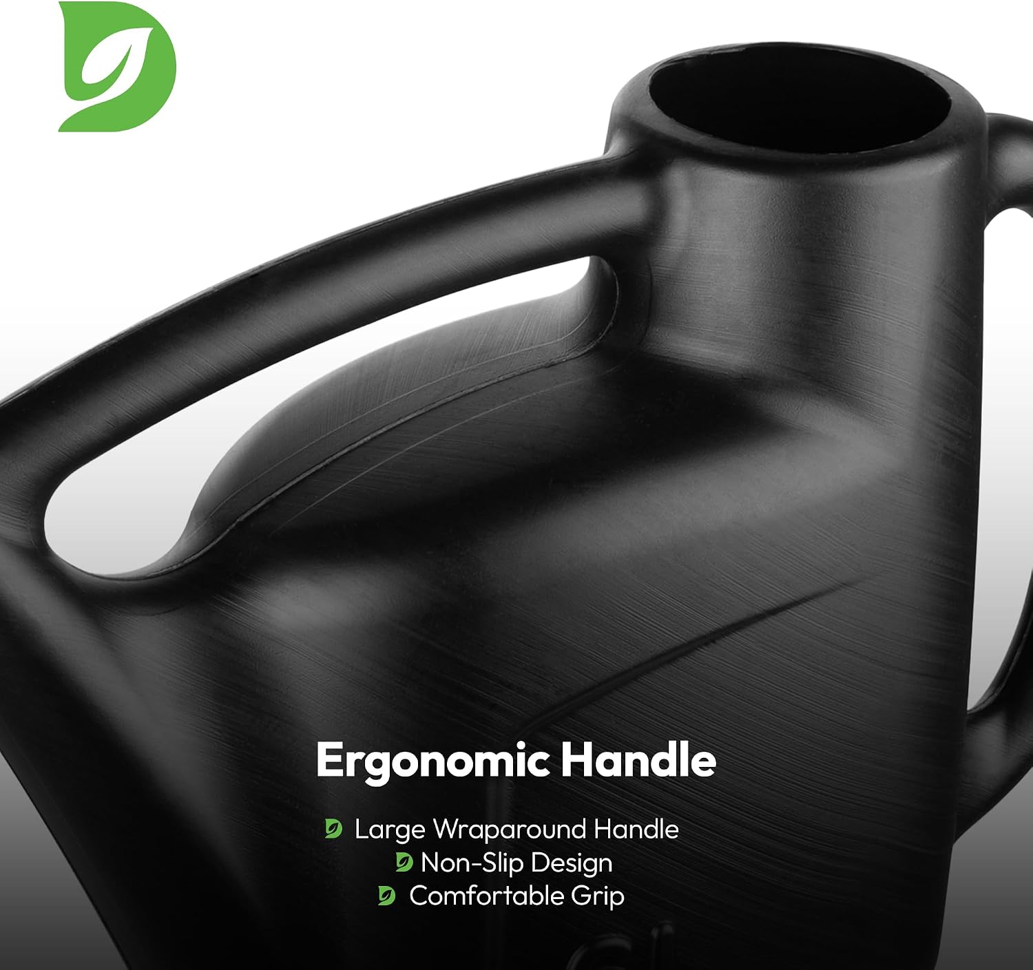 Detalle de Hardys 6L Black Rose Watering Can — Indoor & Outdoor, Detachable Sprinkler Head, Long Spout