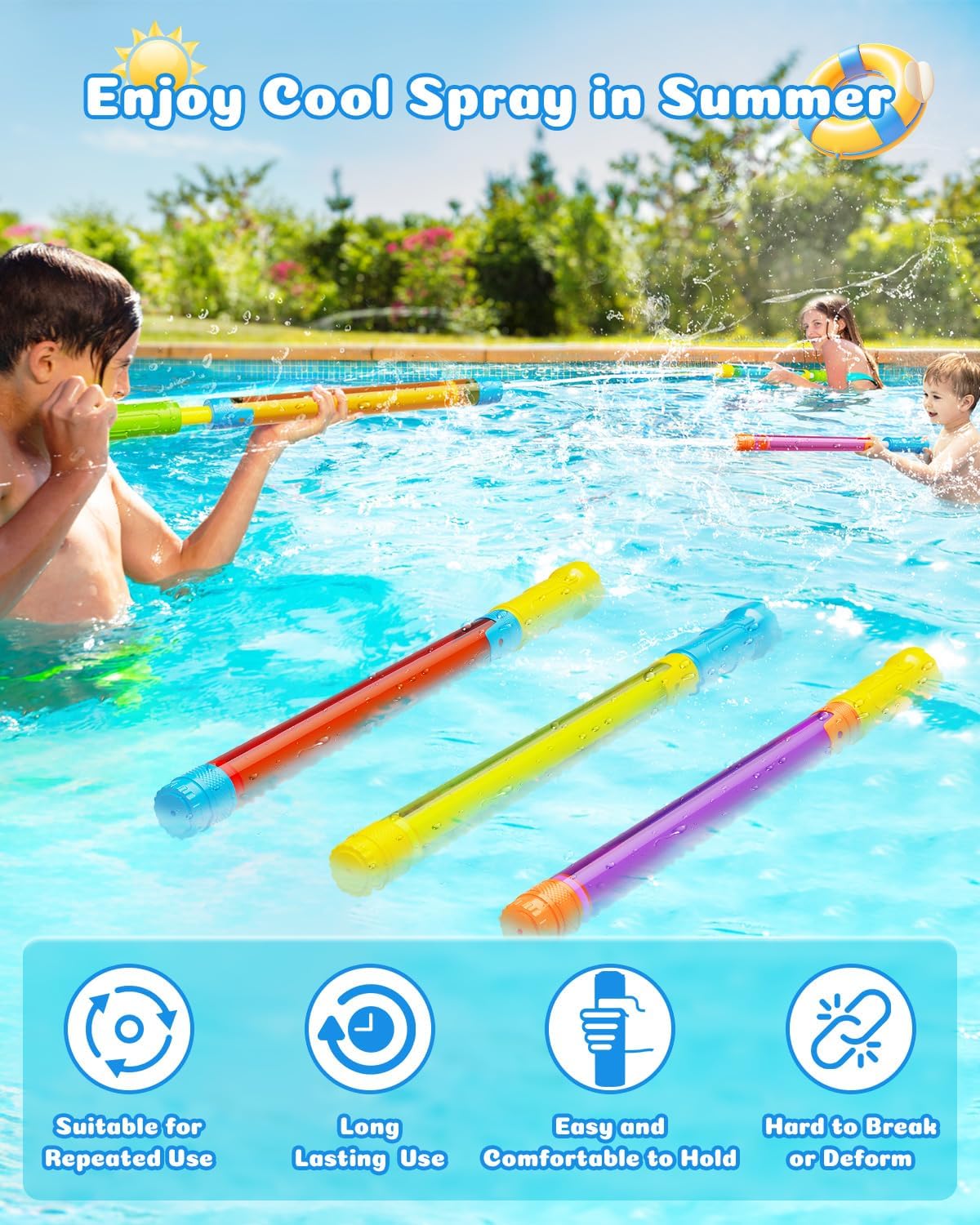 Thumbnail 2 de Water Gun Squirt Toys for Kids & Adults — Shoot Up to 40 Feet Outdoor Water Blaster