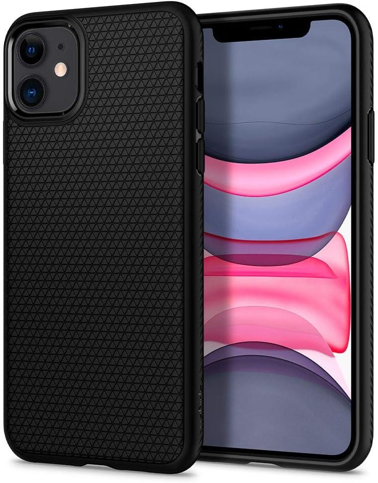 Detalle 2 de Spigen Liquid Air pour iPhone 11 – coque noire mate en polyuréthane thermoplastique
