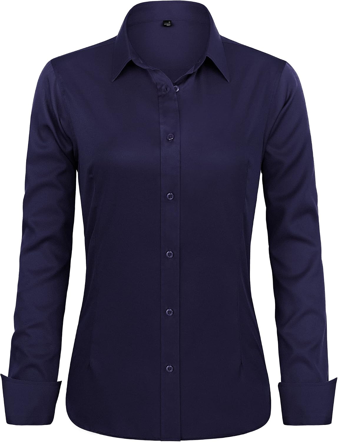 Detalle de J.VER Womens Long Sleeve Stretch Fitted Shirt – business casual work blouse