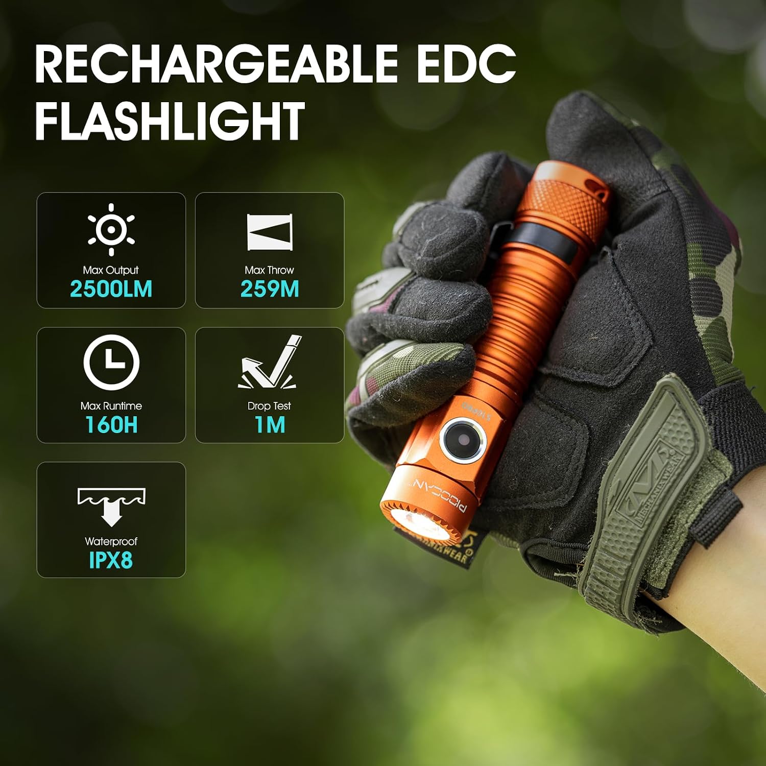 Thumbnail 1 de Rechargeable LED Torch 2500 Lumens – Magnetic Super Bright Pocket Torch