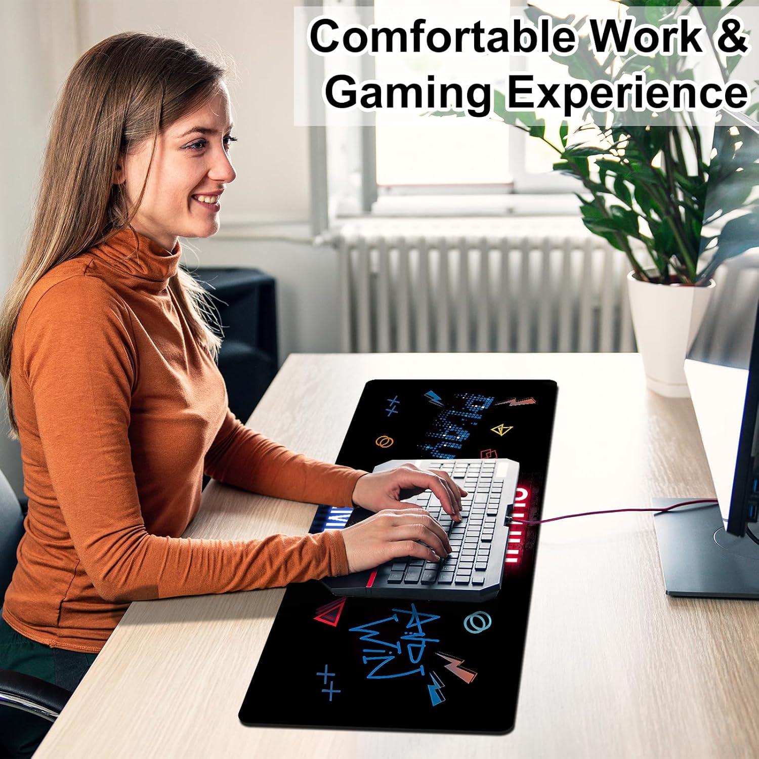 Thumbnail 3 de Extended Gaming Mouse Pad (80x30cm) – stitched edges desk mat with non-slip rubber base