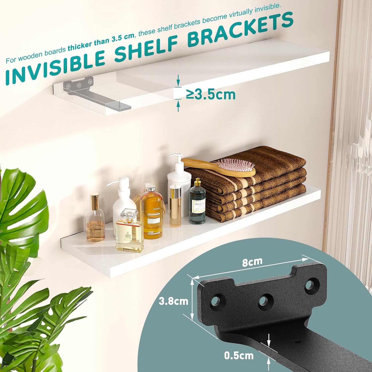 Detalle 2 de Yeabett Shelf Brackets 20cm, 70kg load capacity ðŸ›