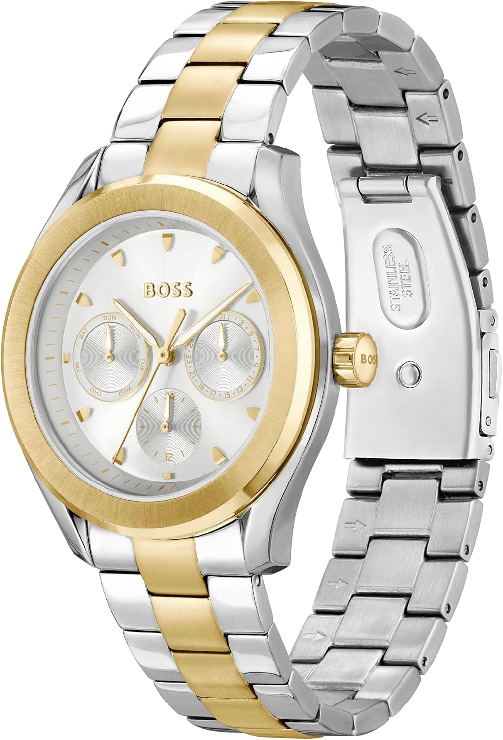 Detalle de BOSS Orologio analogico multifunzione al quarzo da donna LIDA con cinturino in acciaio inossidabile