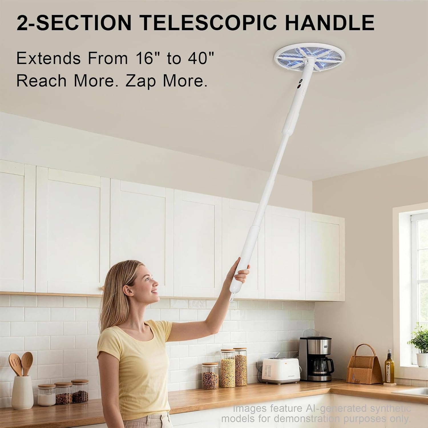Thumbnail 3 de WowCatch Rotating Head Electric Fly Zapper with Telescopic Handle (16"–40") and 4000V