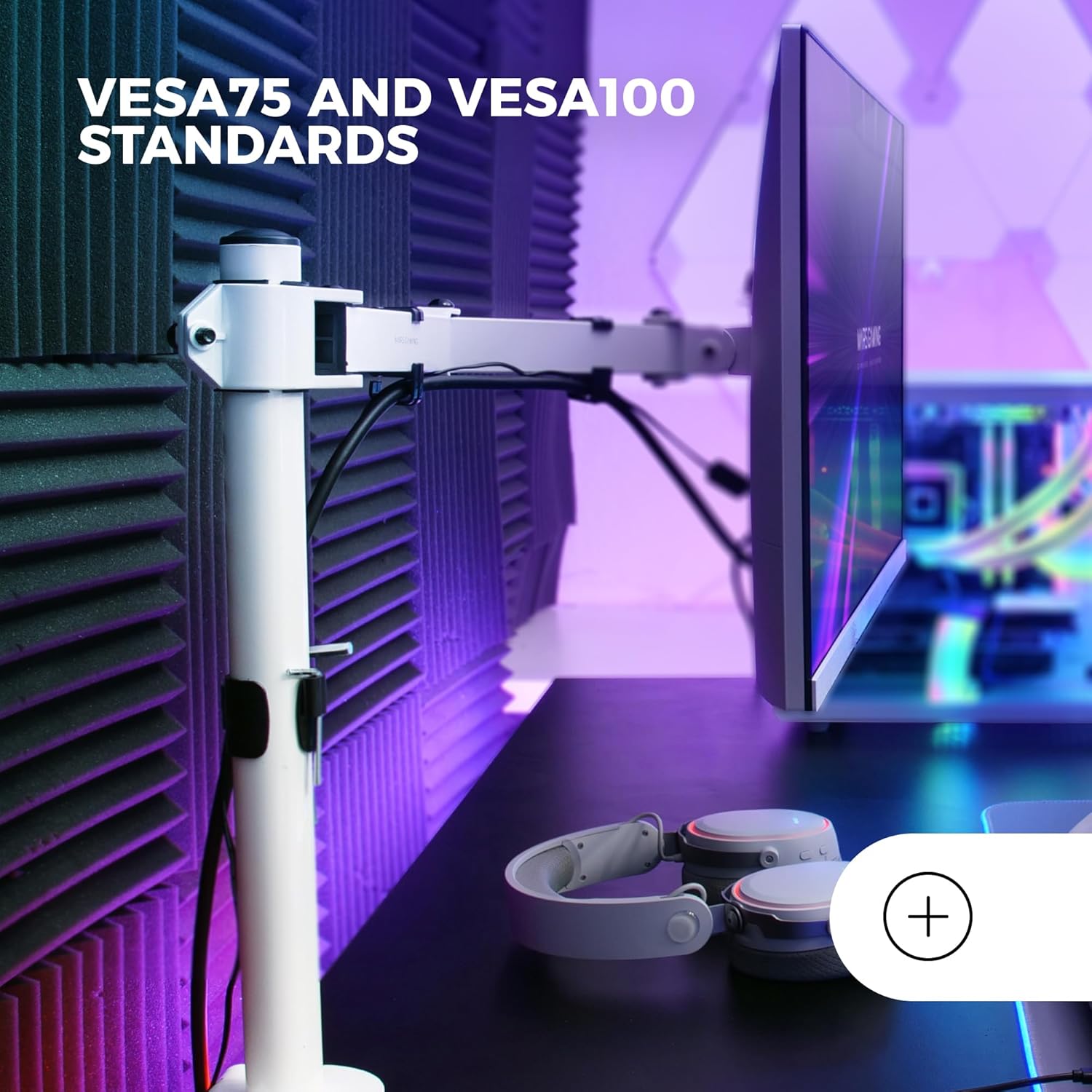 Thumbnail 4 de Mars Gaming MARM1 Blanc – support de moniteur à bras articulé VESA75/100 jusqu’à 32