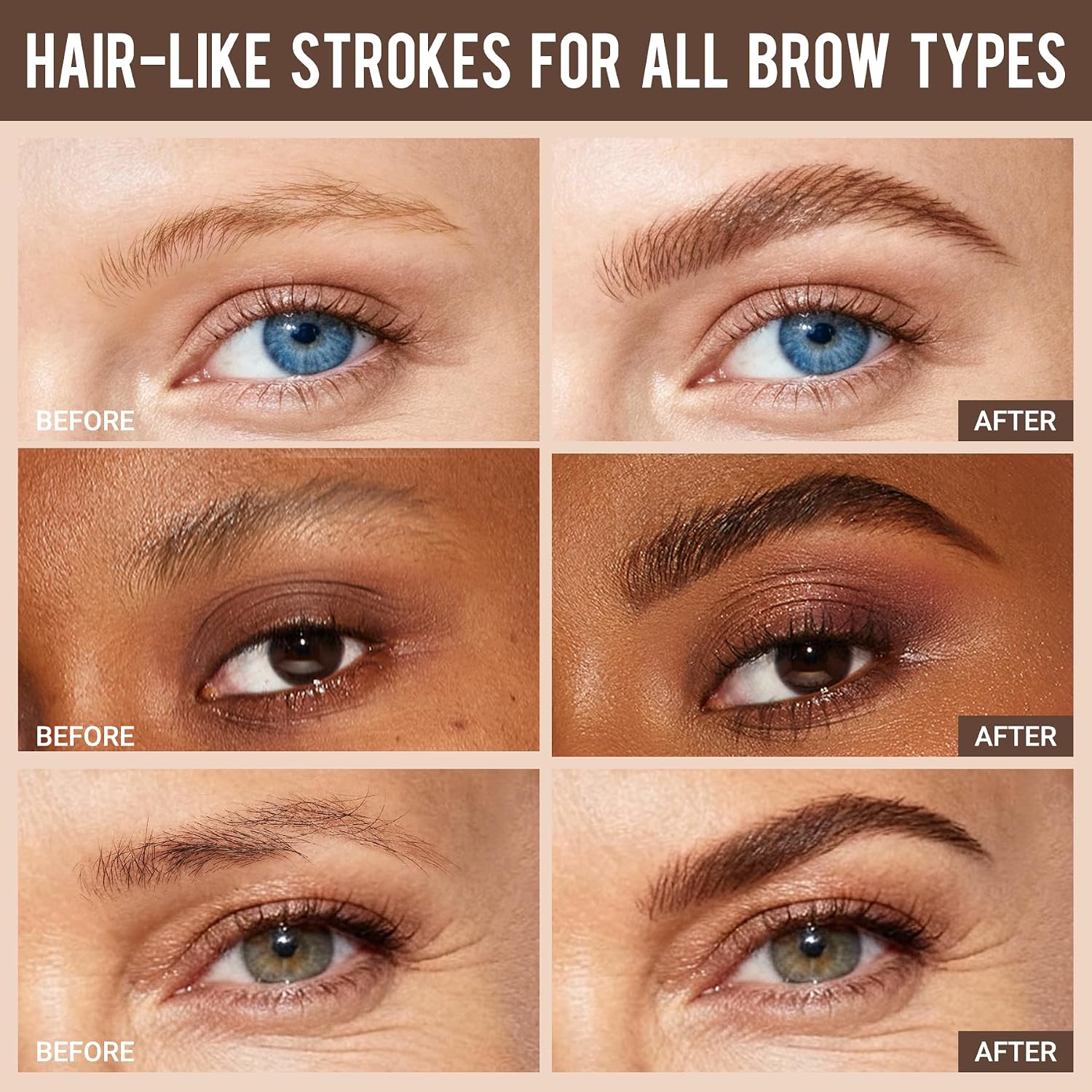 Detalle de Vevivia Beauty Eyebrow Pencils for Women — Dark Brown 2-Pack with Precise 4-Tip Brow Pencil