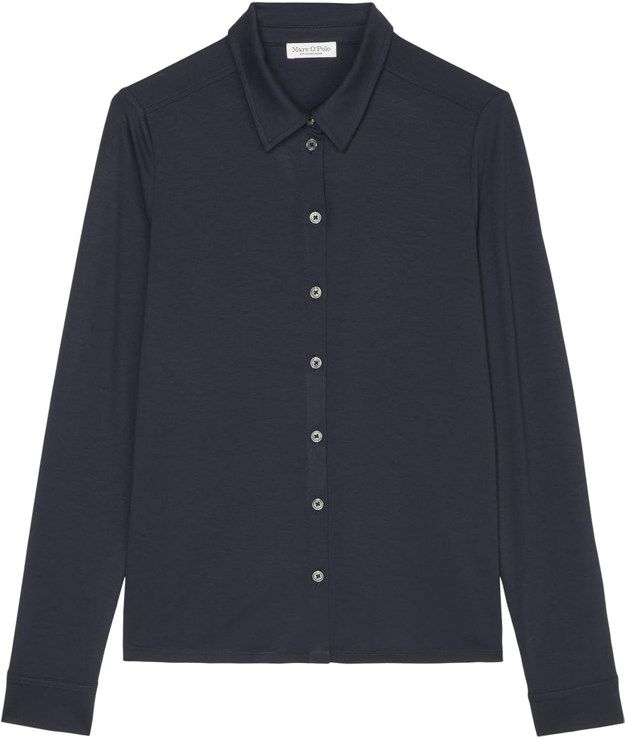 Thumbnail 6 de Marc O’Polo Damen Jerseybluse mit Stretch-Anteil und Spitzkragen