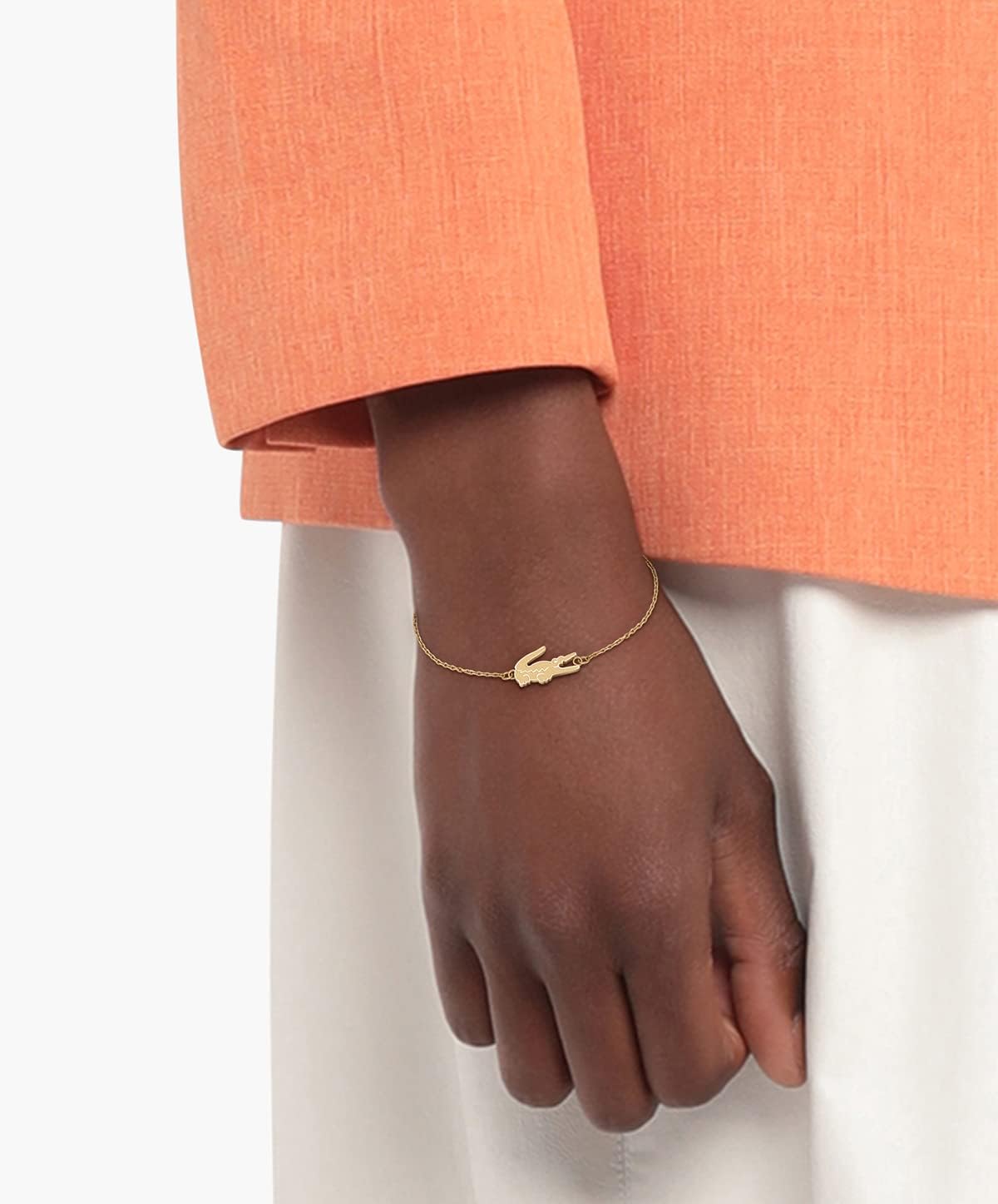 Detalle de Lacoste Gliederarmband Damen – Crocodile Kollektion in Silber, Gelbgold oder Nelkengold