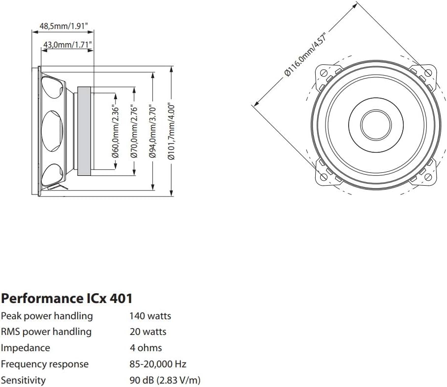 Detalle 2 de Blaupunkt ICx 401 100 mm Lautsprecher