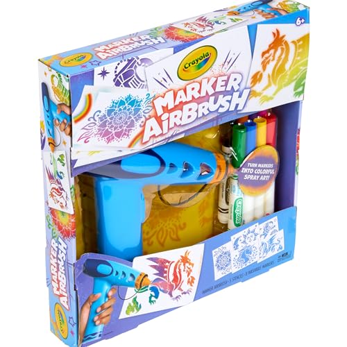Detalle de Crayola Marker Airbrush Art Kit with 8 Washable Markers and 5 Stencils