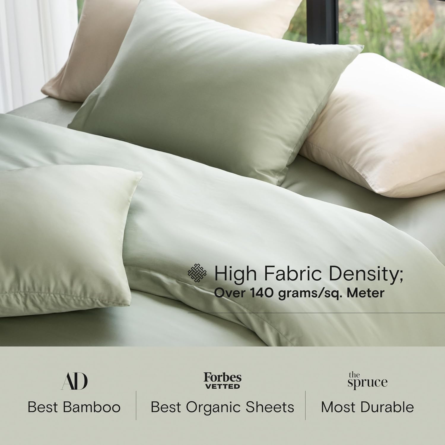 Thumbnail 3 de DOZ Sheet Set (Queen, Sage) — 100% Viscose Derived from Bamboo Organic Cooling Sheets, 4-Piece