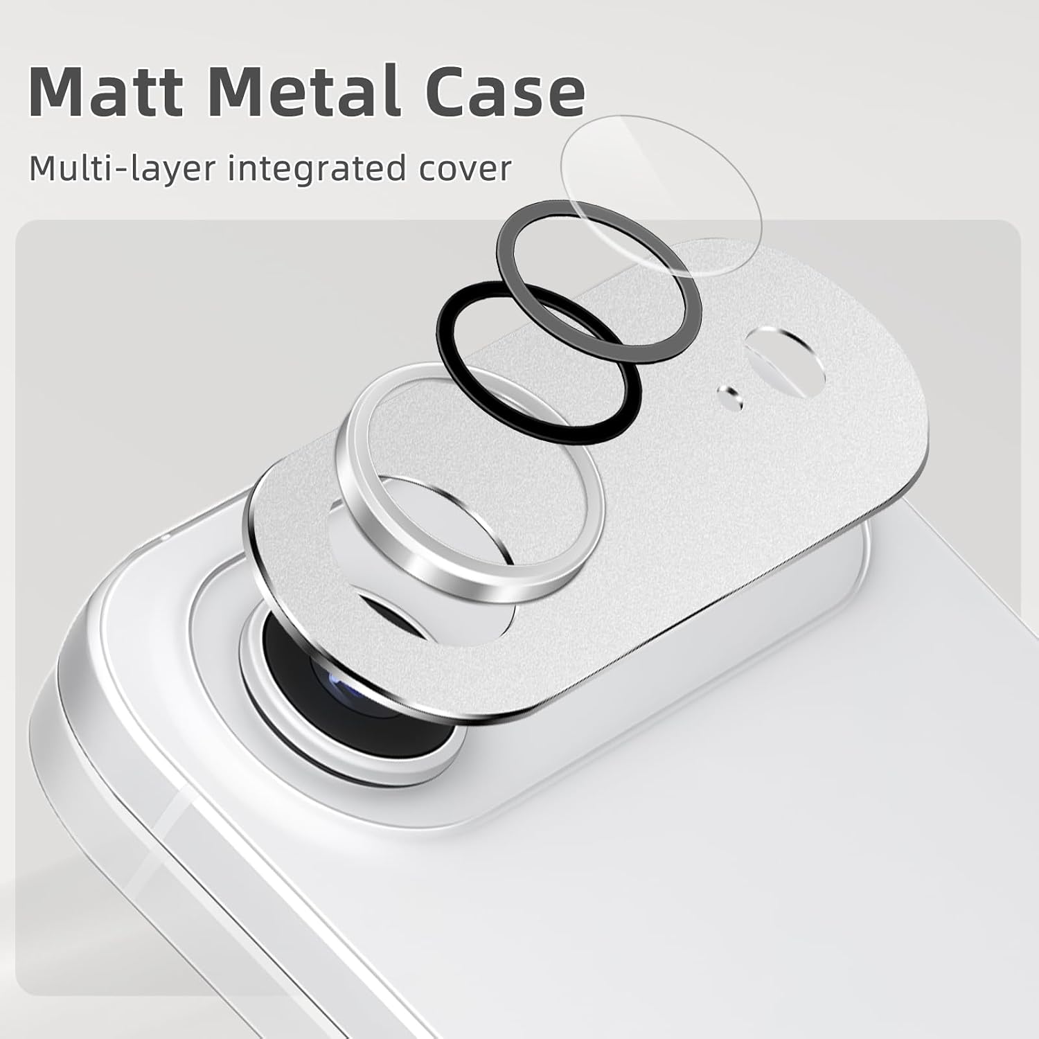 Thumbnail 2 de SumRioo Kameraschutz für iPhone Air (17 Air) – Panzer-Glasfolie mit 9H Härte und Aluminiumlegierung, silberfarben