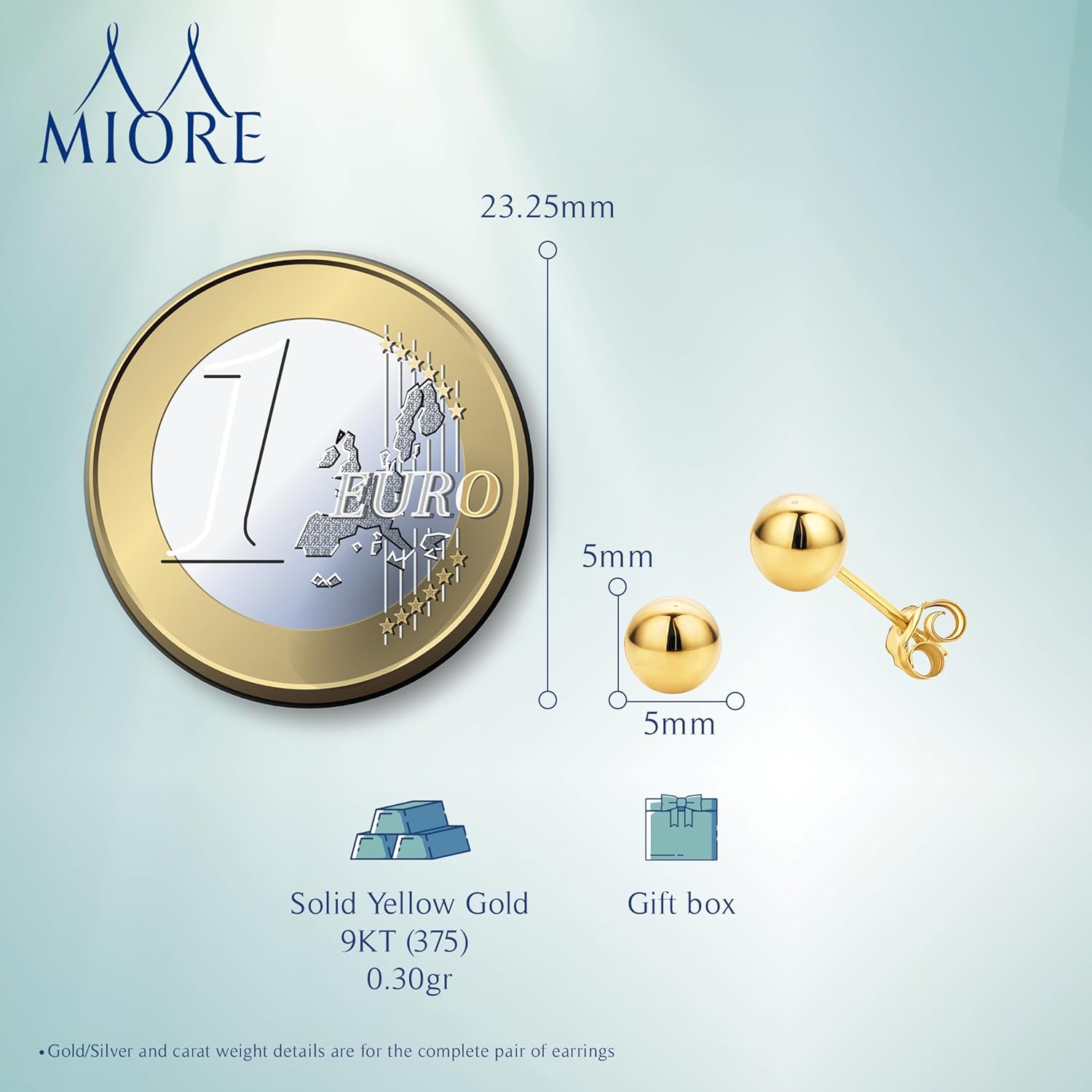 Thumbnail 2 de Miore Boucles d'Oreilles Femme en or jaune 375/1000 (9 carats) 0,35 g