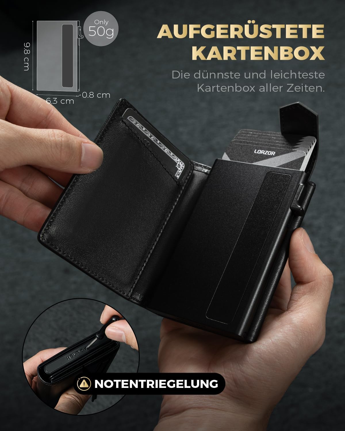 Thumbnail 2 de LORZOR Kartenetui Herren Slim Wallet