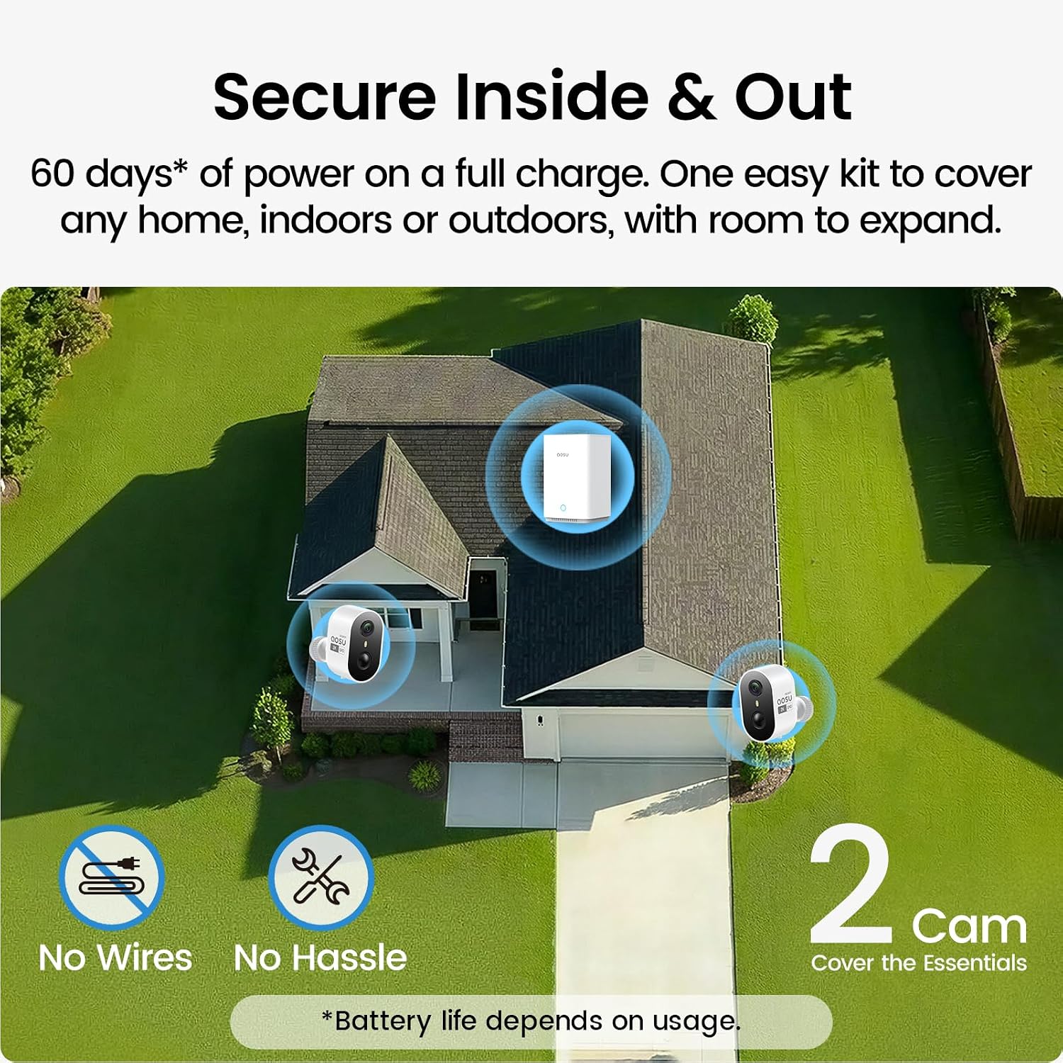 Thumbnail 2 de aosu 2K Wireless Security Cameras Kit (2-Cam) with aosuBase 2.0