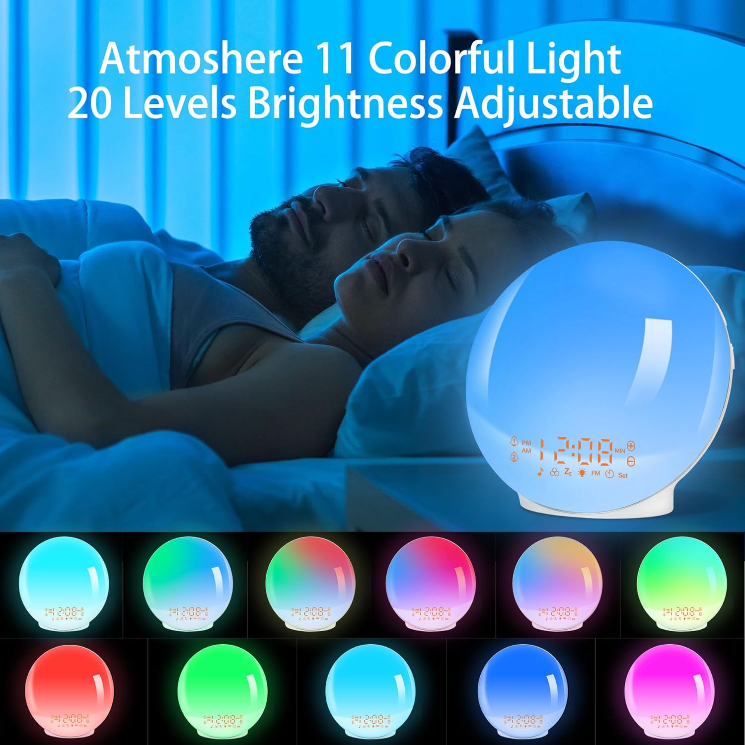 Thumbnail 3 de ARTINABS Sunrise Alarm Clock with 11 colours and FM radio ⏰