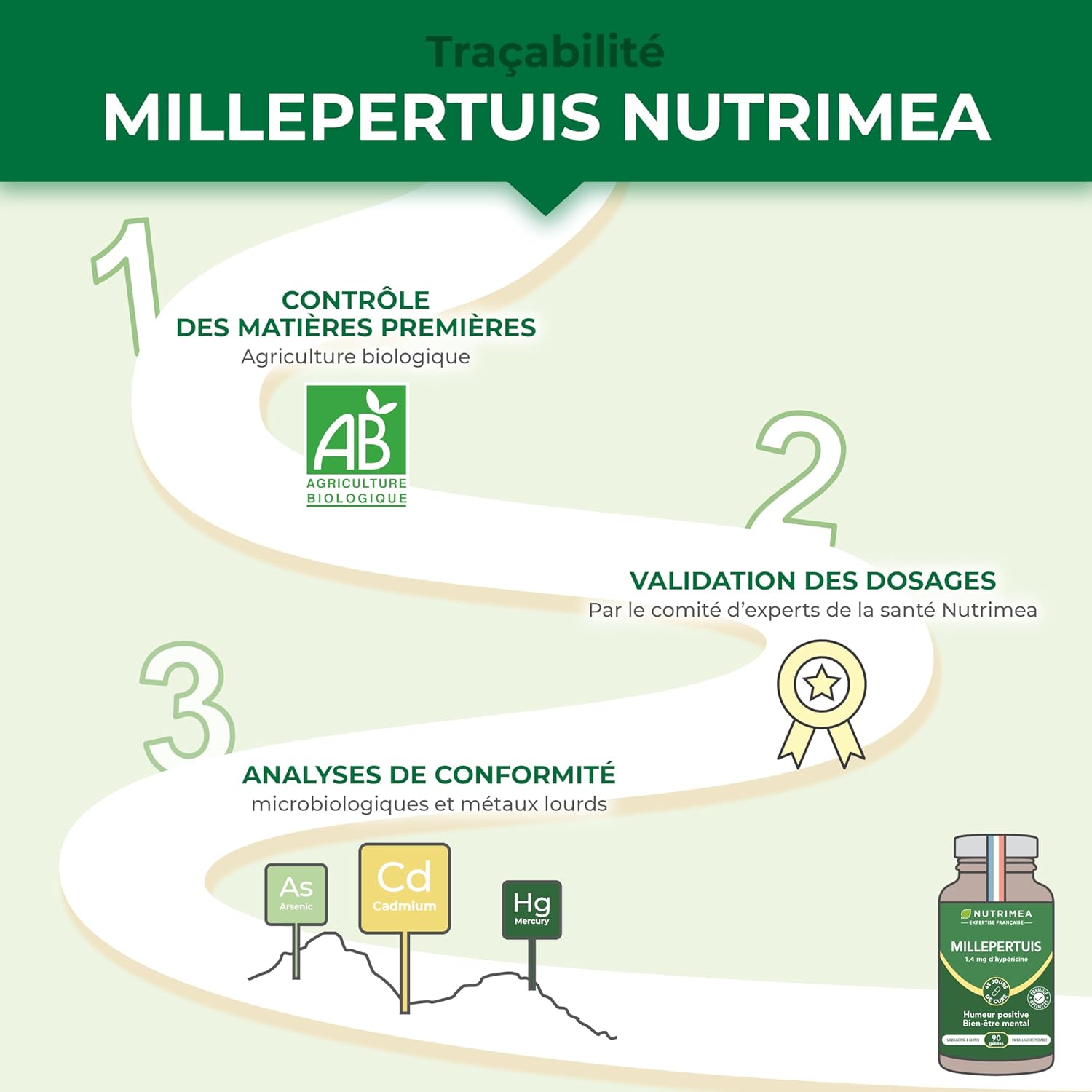 Thumbnail 4 de Nutrimea Millepertuis titré 10:1 (4660 mg) – 90 gélules vegan pour déprime saisonnière, stress et sommeil