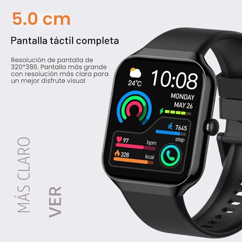Thumbnail 2 de Reloj Inteligente Jugeman para Mujer y Hombre 1,96" con Llamadas Bluetooth, 113+ Modos Deportivos y IP68 Beige