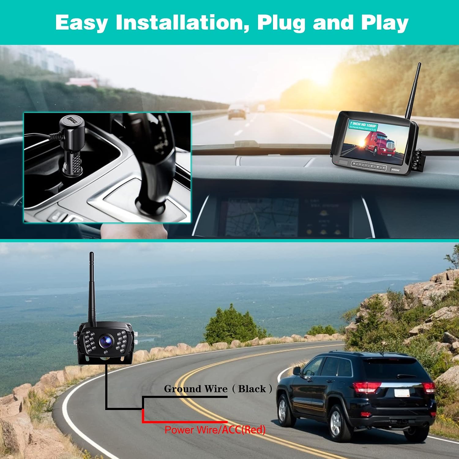 Detalle 2 de Nuoenx Wireless Backup Camera 7" Monitor for RVs