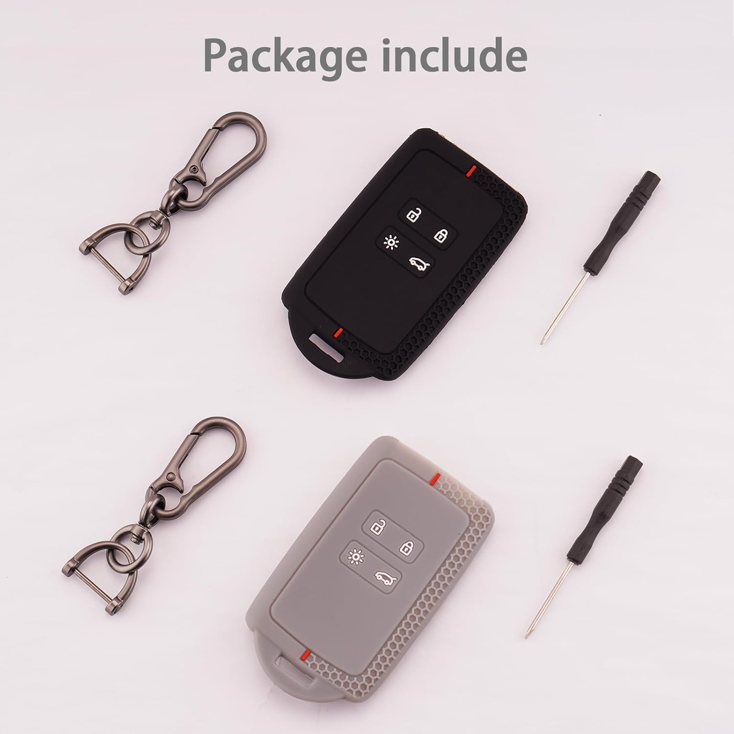 Detalle 2 de ERMWALR 2 Pack Car Key Full Cover for Renault Clio Megane Kadjar Captur Espace Duster & More