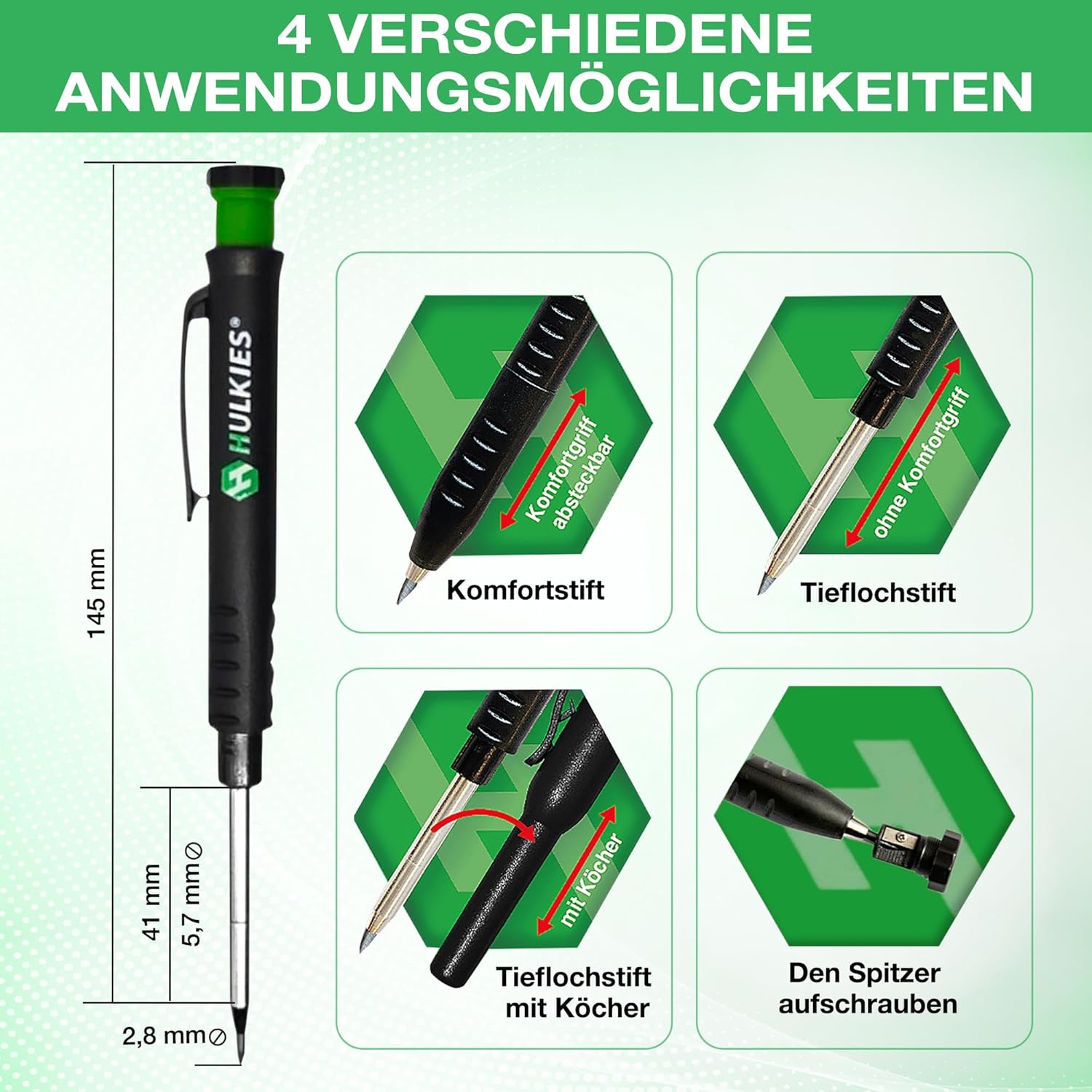 Detalle 2 de Hulkies Tieflochmarker 3-in-1 Set, 10-teilig