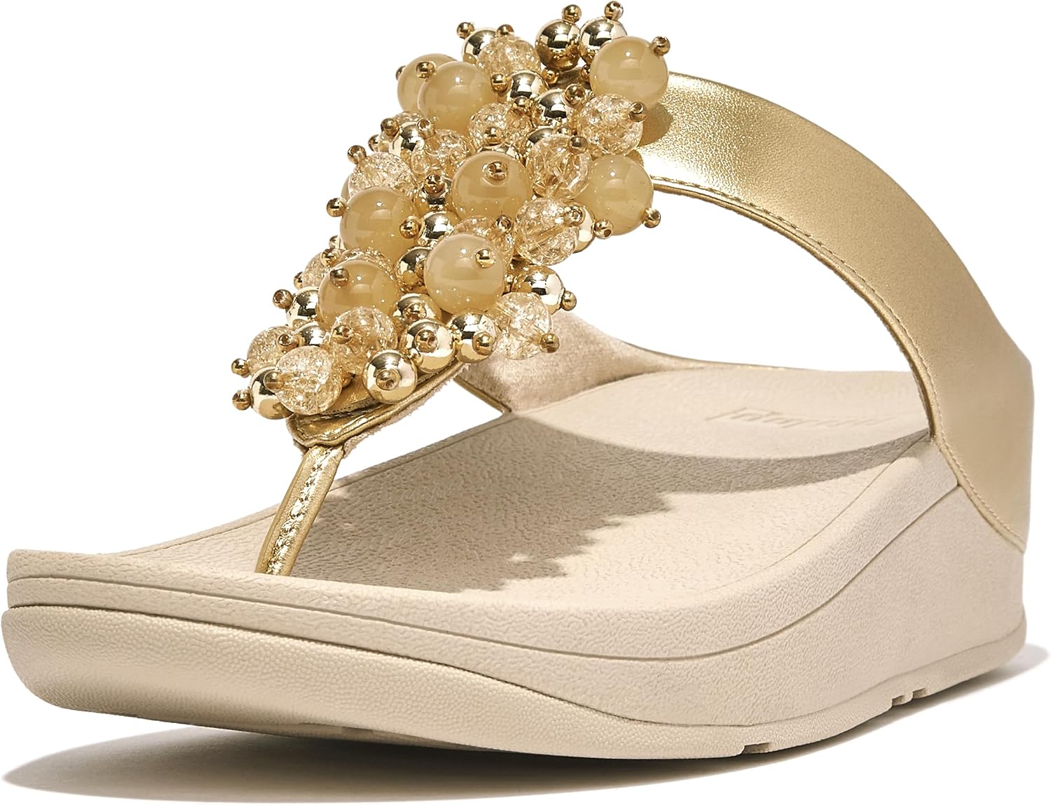 Thumbnail 6 de FitFlop Fino Sandales compensées pour femme – confort à la journée en cuir métallique