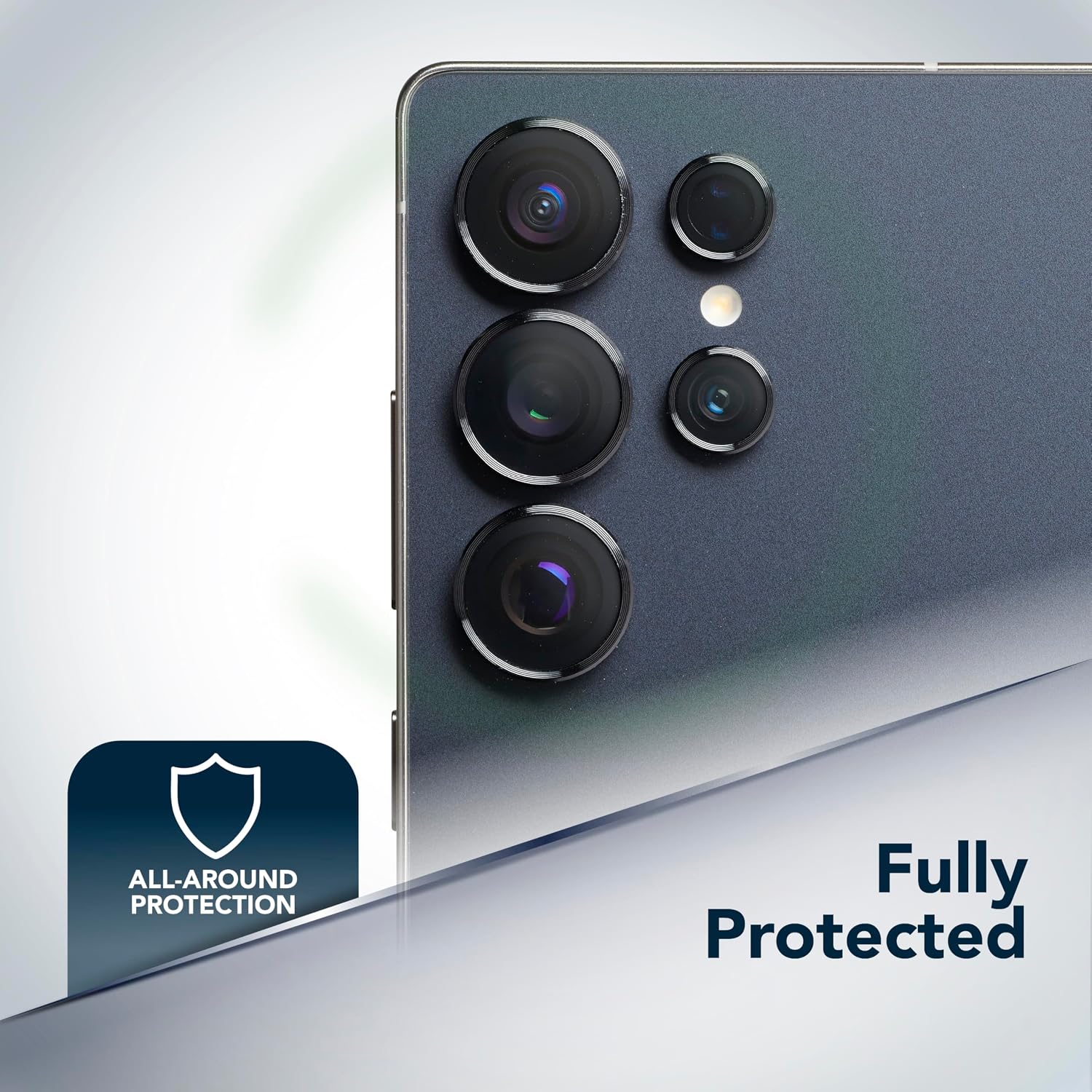 Detalle 1 de Cellularline Camera Lens Ring per Galaxy S25 Ultra: vetri temperati per proteggere le lenti della fotocamera
