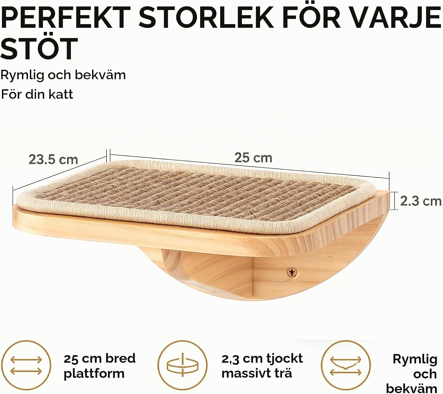 Detalle 1 de PELUOMOZ YM475-SET YELLOW-H-1+ kattväggsmöbel med skumkudde och sisalsteg