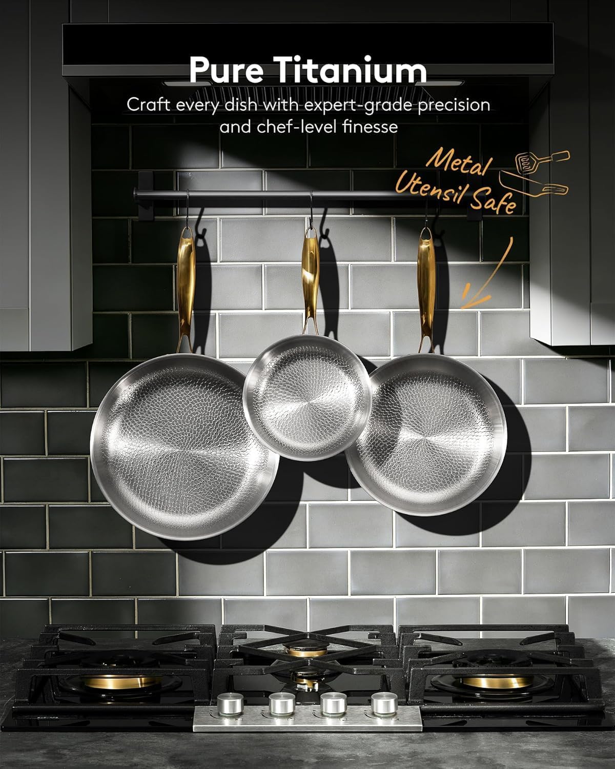 Thumbnail 6 de Titanium Pans for Cooking – 8/10/12 Inch Pure Titanium Skillet Set with Lids