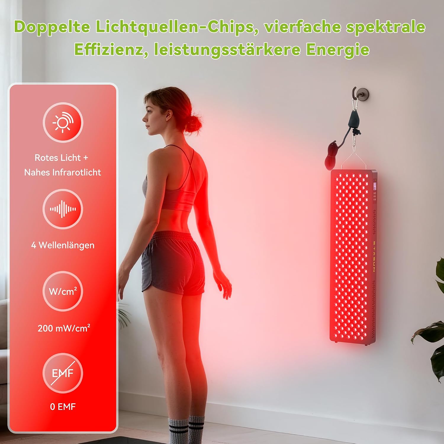 Detalle 2 de STASUN Rotlicht Therapiegerät 660 850 nm