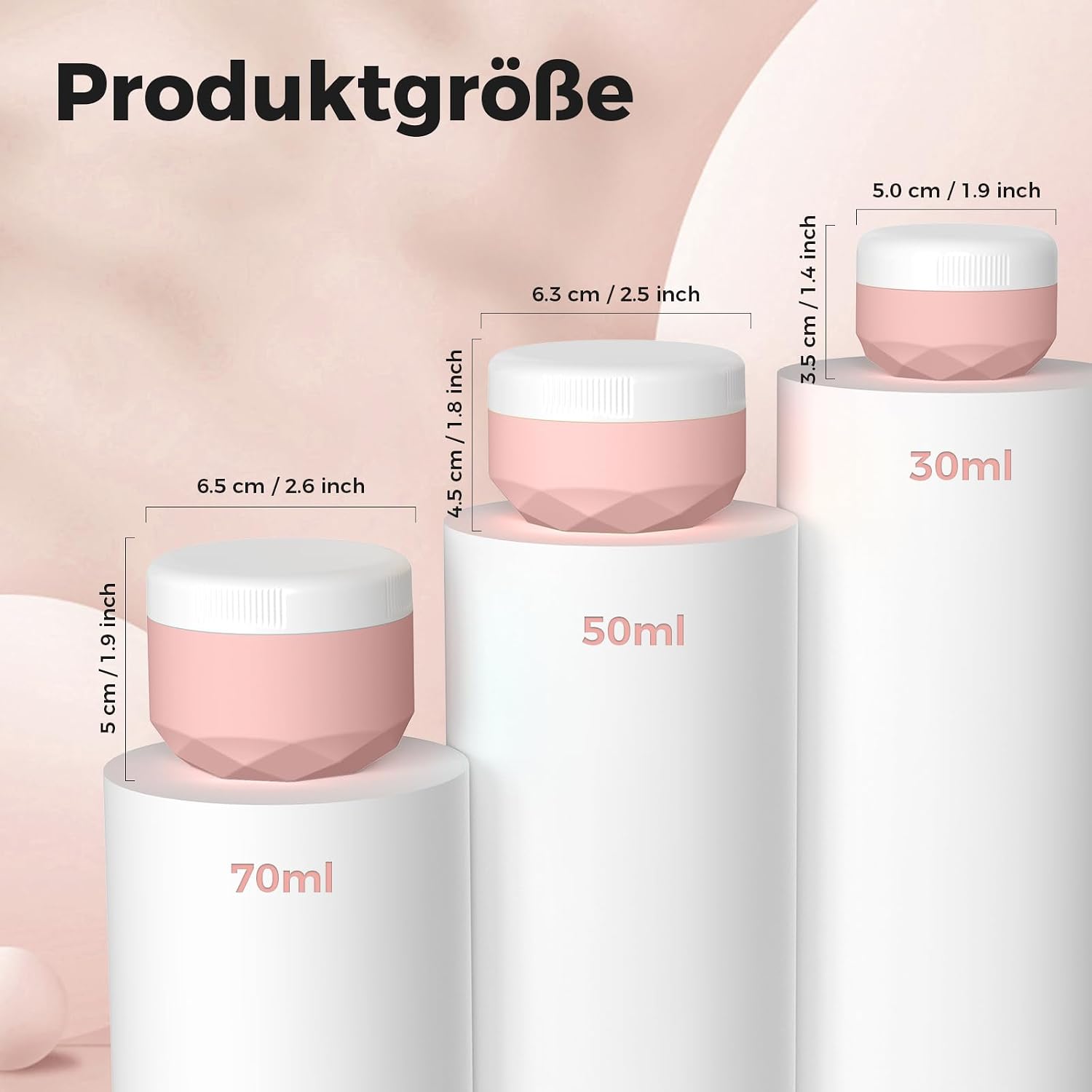 Detalle de WLEAD Cremetiegel zum Befüllen – 4 Stück, 30 ml Silikon Cremedosen mit Klarsichtbeutel