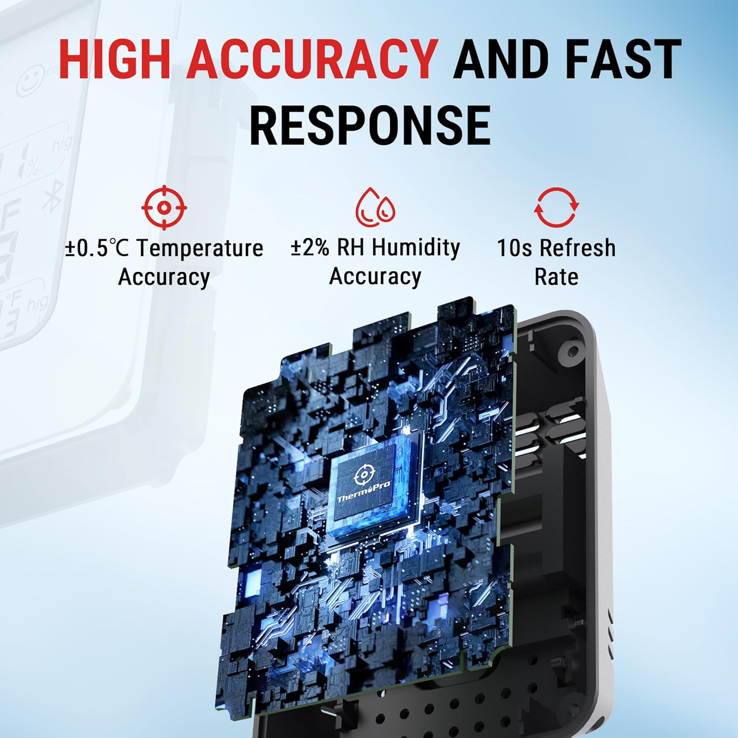Thumbnail 4 de ThermoPro TP350 Bluetooth Raumthermometer & Hygrometer mit App-Datenexport
