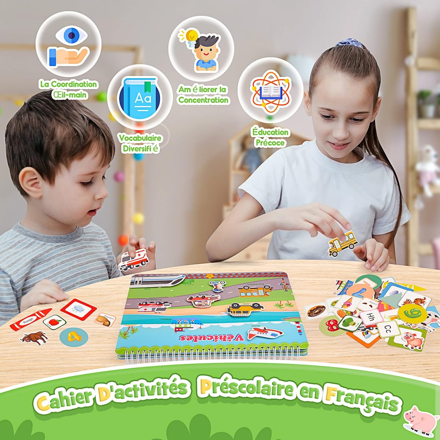 Thumbnail 2 de Gralal Quiet Book version française (Montessori) – livre sensoriel 2 à 5 ans avec 11 activités