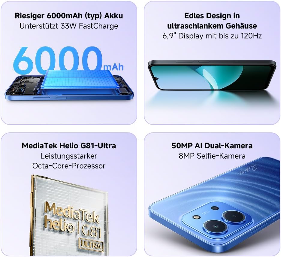 Detalle 2 de Xiaomi Redmi 15C 4G 4GB RAM 256GB Moonlight Blue