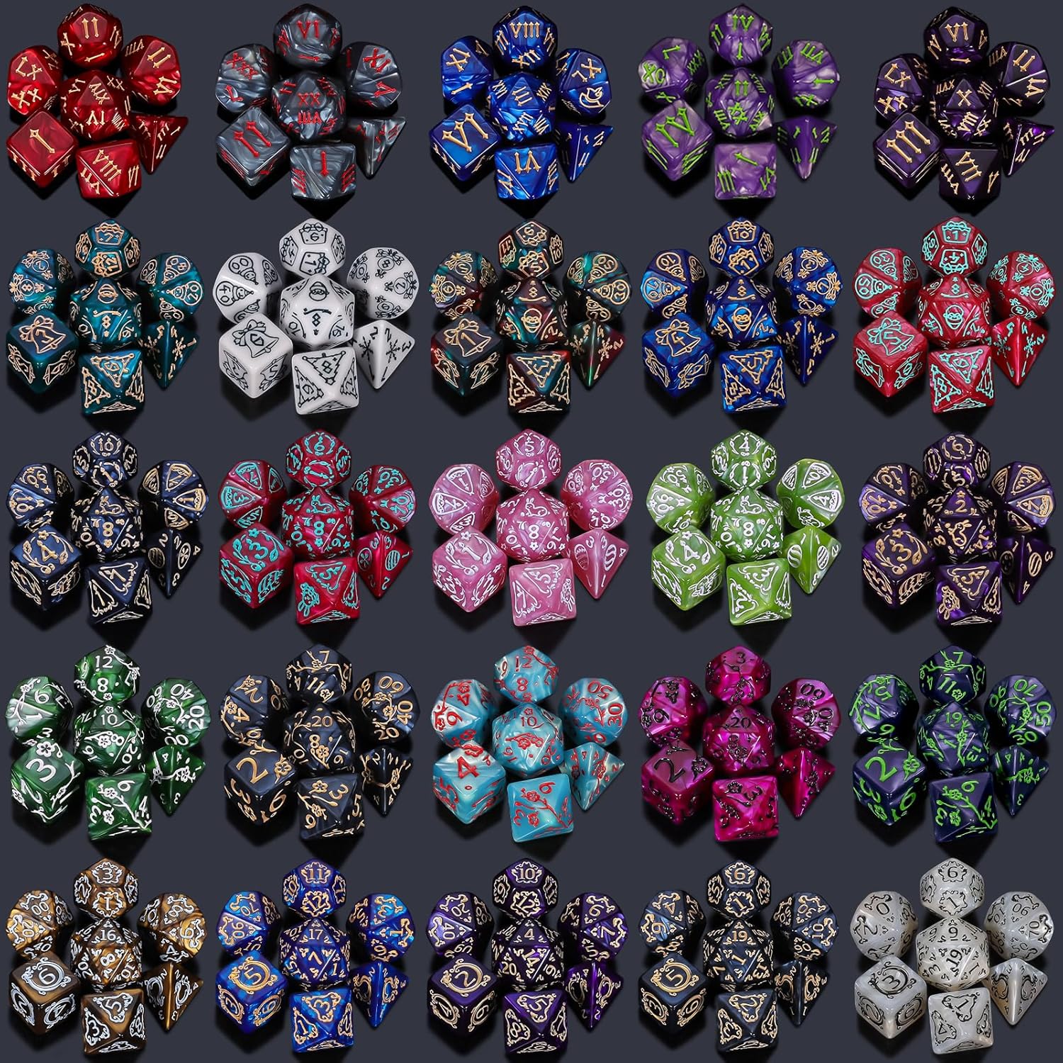 Detalle de CiaraQ Polyhedral Dice Set — 7-Piece DND RPG Dice in Random Color