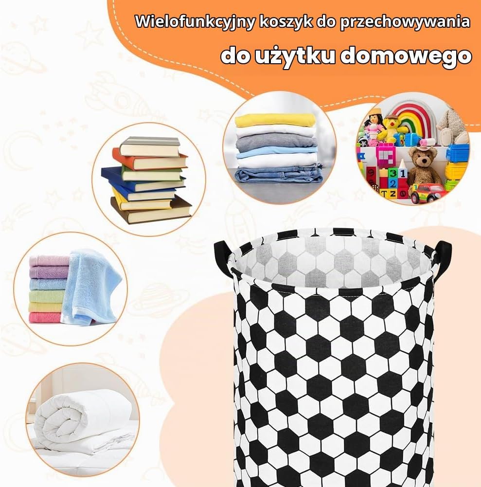 Detalle 2 de AUAUY 5755140 – składany kosz na pranie 40 × 50 cm, piłka nożna