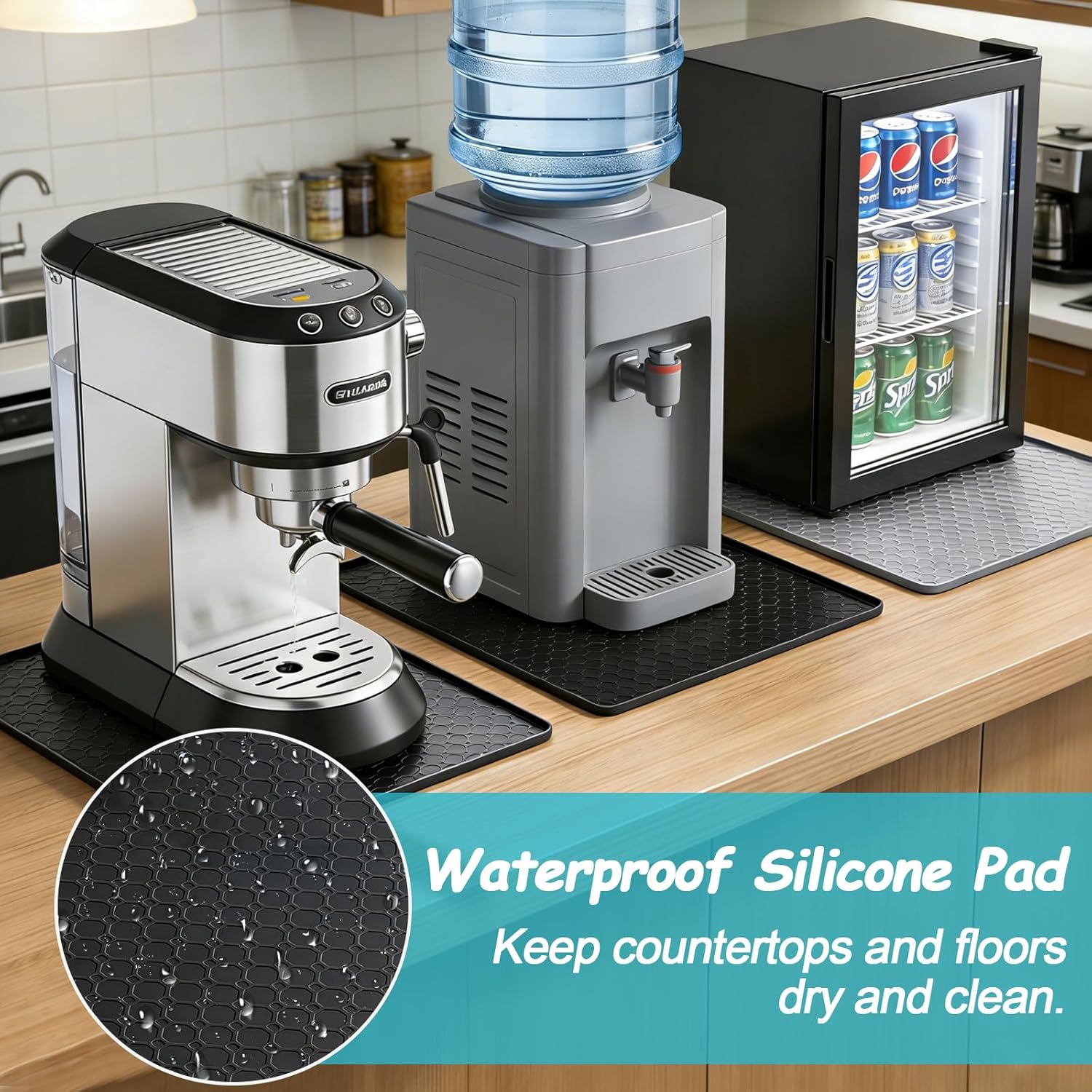 Detalle de SZTCECDM XYJD003_50x50_FW_GY Silicone Appliance Mat, 19.7 x 19.7 Inches