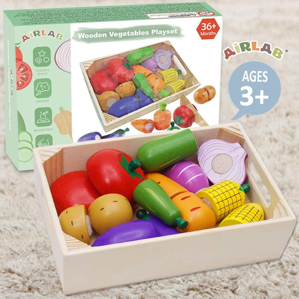 Thumbnail 6 de Airlab Wooden Play Food for Kids: Safe, Durable Pretend Kitchen Set for Toddlers