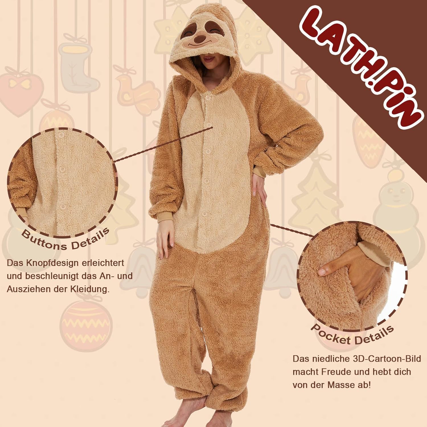 Detalle 2 de LATH.PIN Panda Pyjamas Jumpsuit