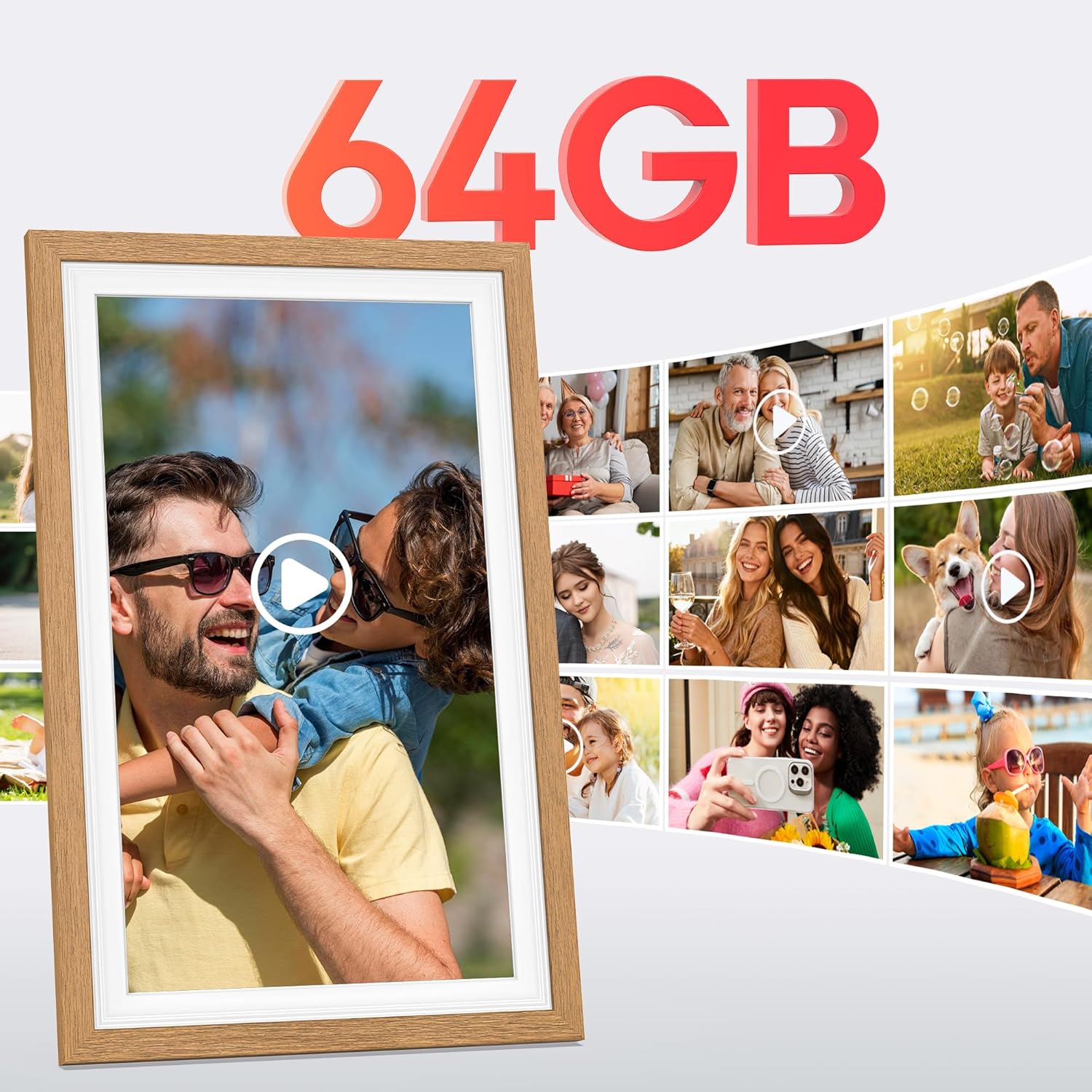 Detalle 2 de Frameo 64 GB – 15,6 Zoll Digitaler Bilderrahmen mit WLAN, Touchscreen und Frameo-App